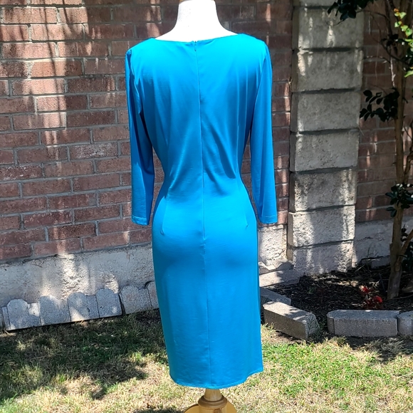 David Meister blue form flattering dress - Picture 4 of 7